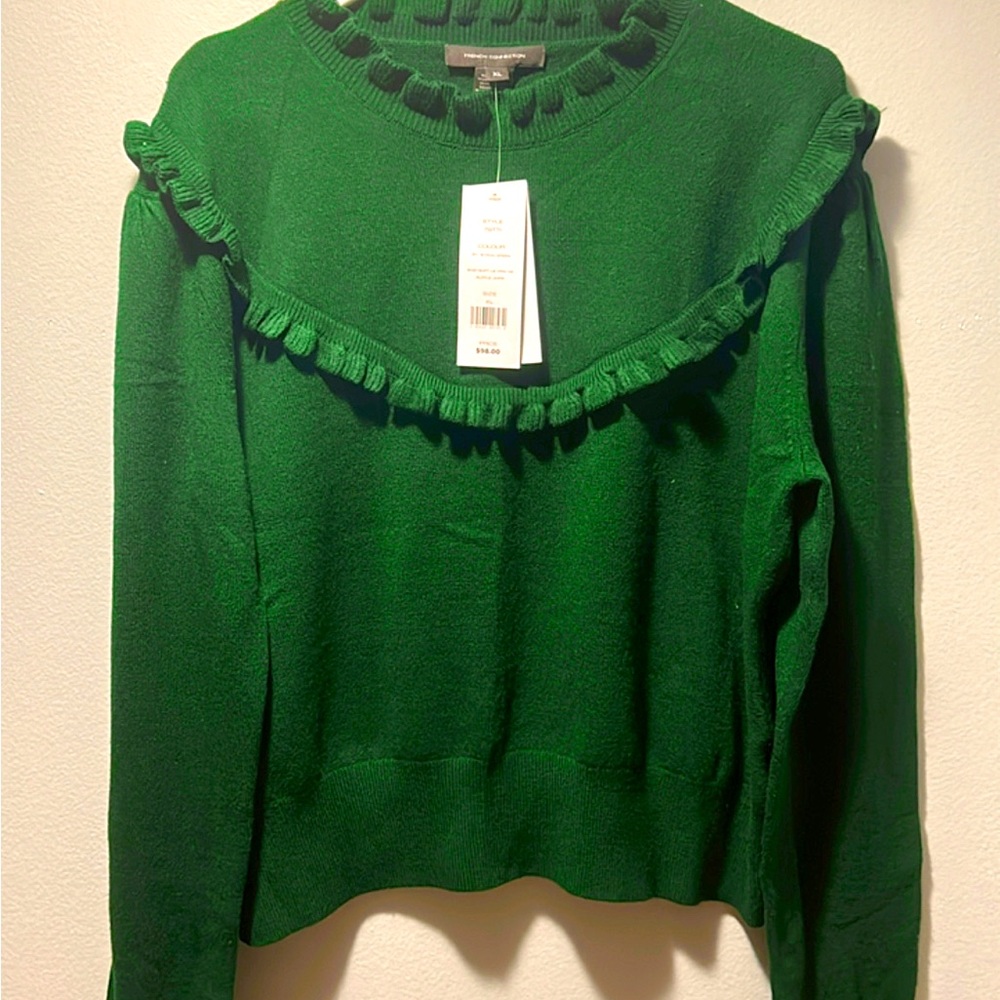 Green Ruffle Sweater - Picture 3 of 8
